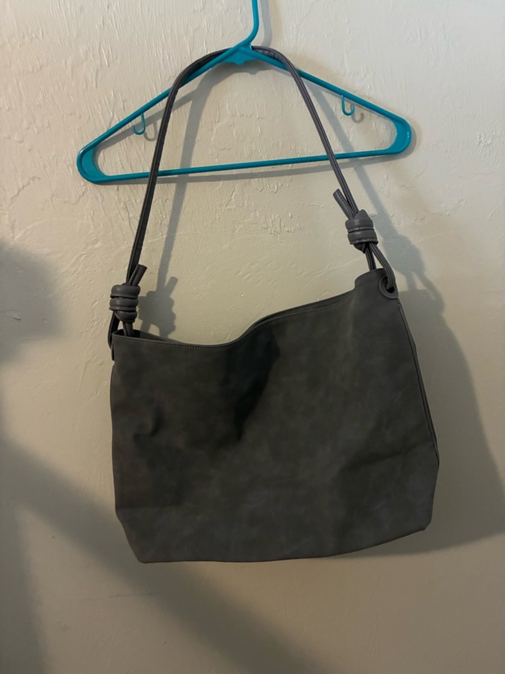 8 Other Reasons Knotted-Handle Shoulder Bag in Gray